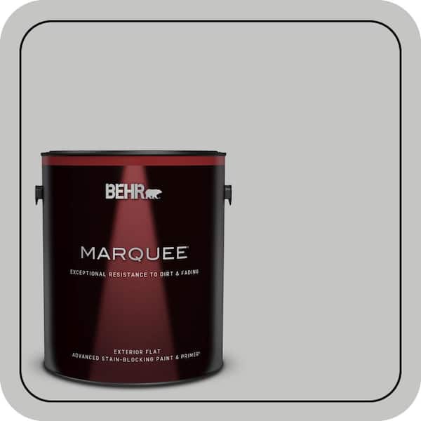 BEHR MARQUEE 1 gal. #N520-2 Silver Bullet Flat Exterior Paint & Primer