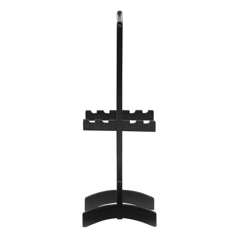 Serpentine Hazelnut & Black Folding Tray Table Set with Rubberwood Legs