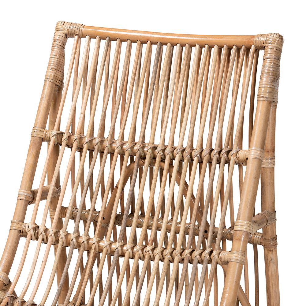 Genera Natural Brown Handcrafted Bamboo Rattan Accent Chair