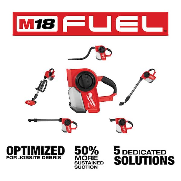 Milwaukee M18 FUEL 18-Volt Lithium-Ion Brushless 0.25 Gal. Cordless Jobsite  Vacuum with Extra Filter 0940-20-49-90-2012 The Home Depot
