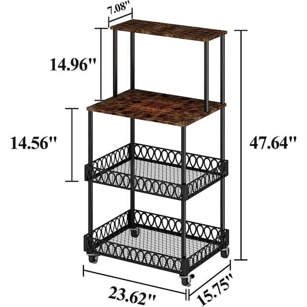Mild Steel 4 Shelves Microwave Oven Wall Stand, Size/Dimensions: Standard