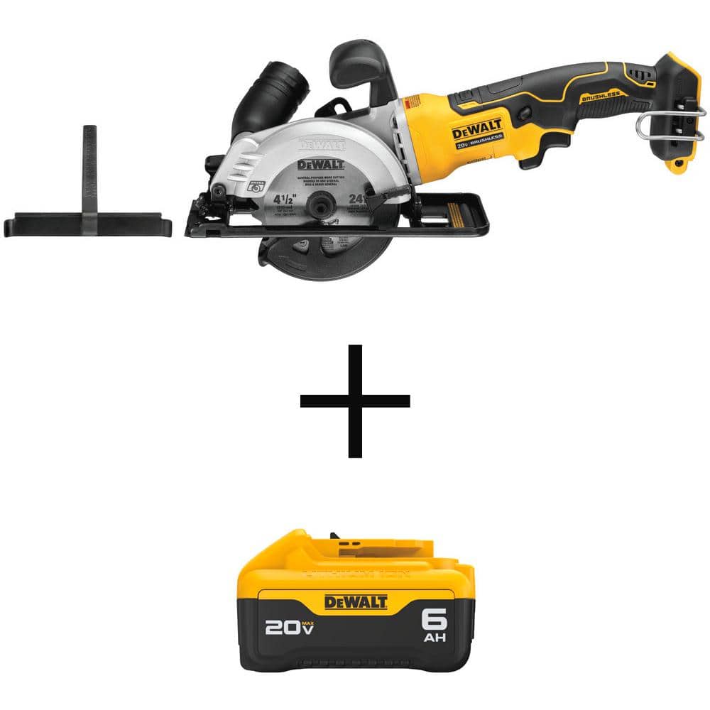 ATOMIC 20V MAX Lithium-Ion Cordless Brushless 4-1/2 in. Circular Saw with 20V MAX Premium Lithium-Ion 6.0Ah Battery Pack price history on PriceWatchPro