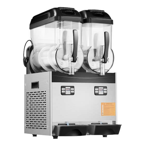 Commercial Slushy Machine, 811 oz. in Black 12 L x 2 Double Tank Frozen Drink Machine, 96 Cups Snow Cone Machine