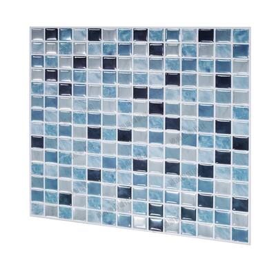 10-sheets Square Sea Breeze 12 in. x 12 in. Peel and Stick Self-Adhesive Mosaic Wall Tile Backsplash 10 sq.ft. / pack