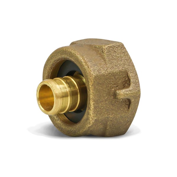 PLUMBFLEX 1/2 in. PEX B x 3/4 in. FIP Brass Water Meter Coupling with Washer Lead Free