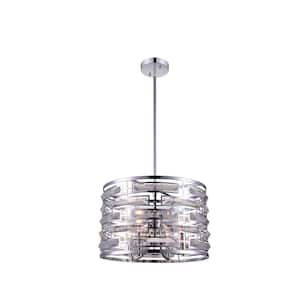 Petia 4 Light Drum Shade Chandelier With Chrome Finish