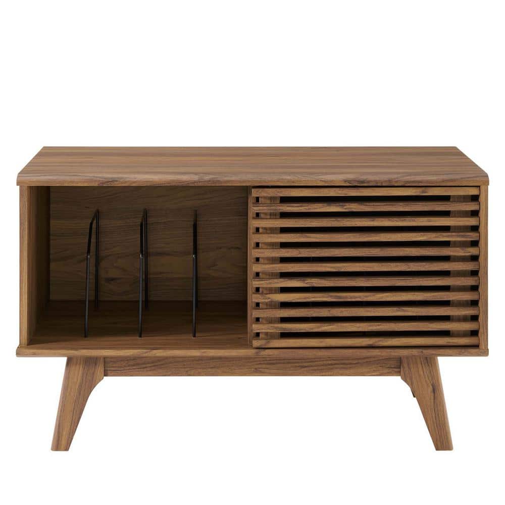 Walnut Mid-Century Modern Vinyl Record Display Stand