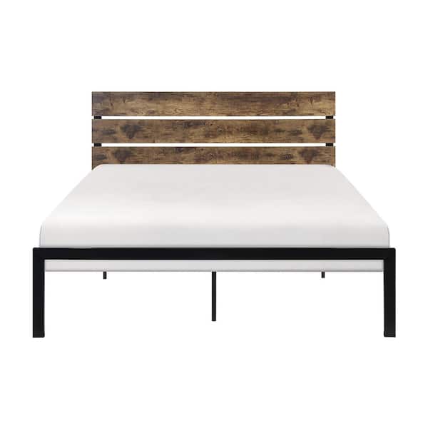 Lazzara Basseri Black Metal Frame Queen Platform Bed