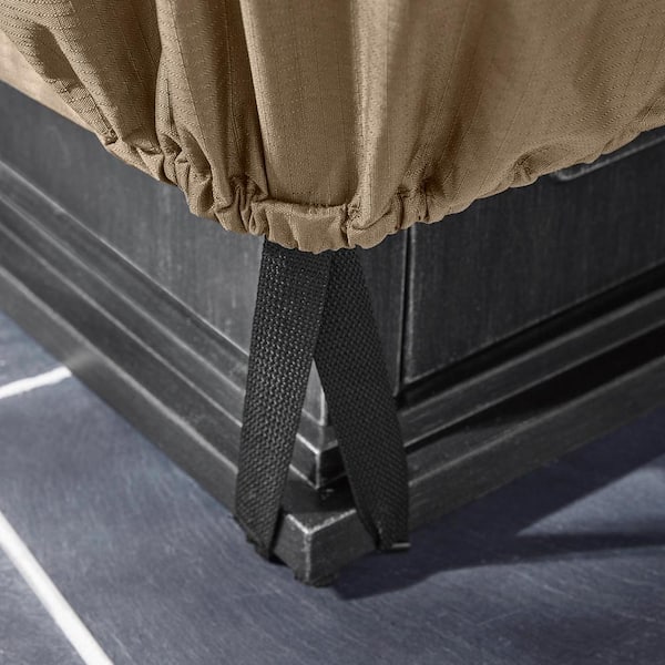 35.25 in. L x 35.25 in. W x 18 in. H Beige Patio Square Fire Pit Cover