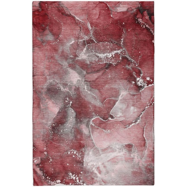 Dream Shag Premium Machine Washable Abstract ADS518 Merlot 5 ft. x 7 ft. 6 in. Area Rug
