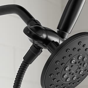 6-Spray Patterns 5.51 in. Dual Shower Head and Handheld Shower Head 1.8 GPM in Matte Black