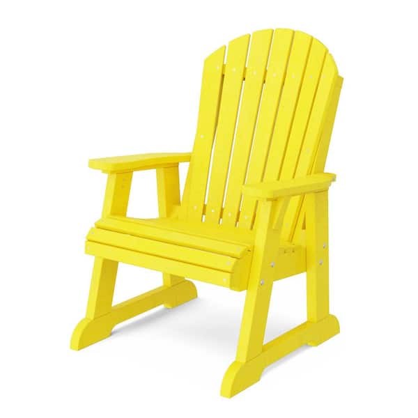 Wildridge Heritage Lemon Yellow Plastic Outdoor High Fan Back Chair