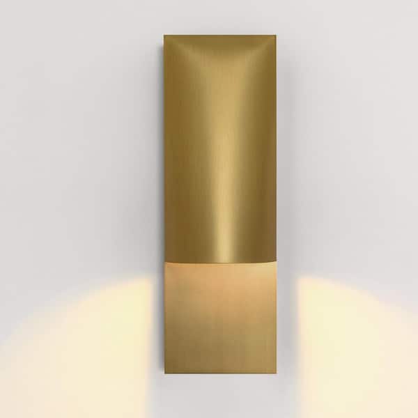 PUYRNF 5.9 in. 1-Light Dimmable LED Brass Wall Sconce, Bulb Included, for Bedroom, Dining Room, Entryway, Hallway, Library