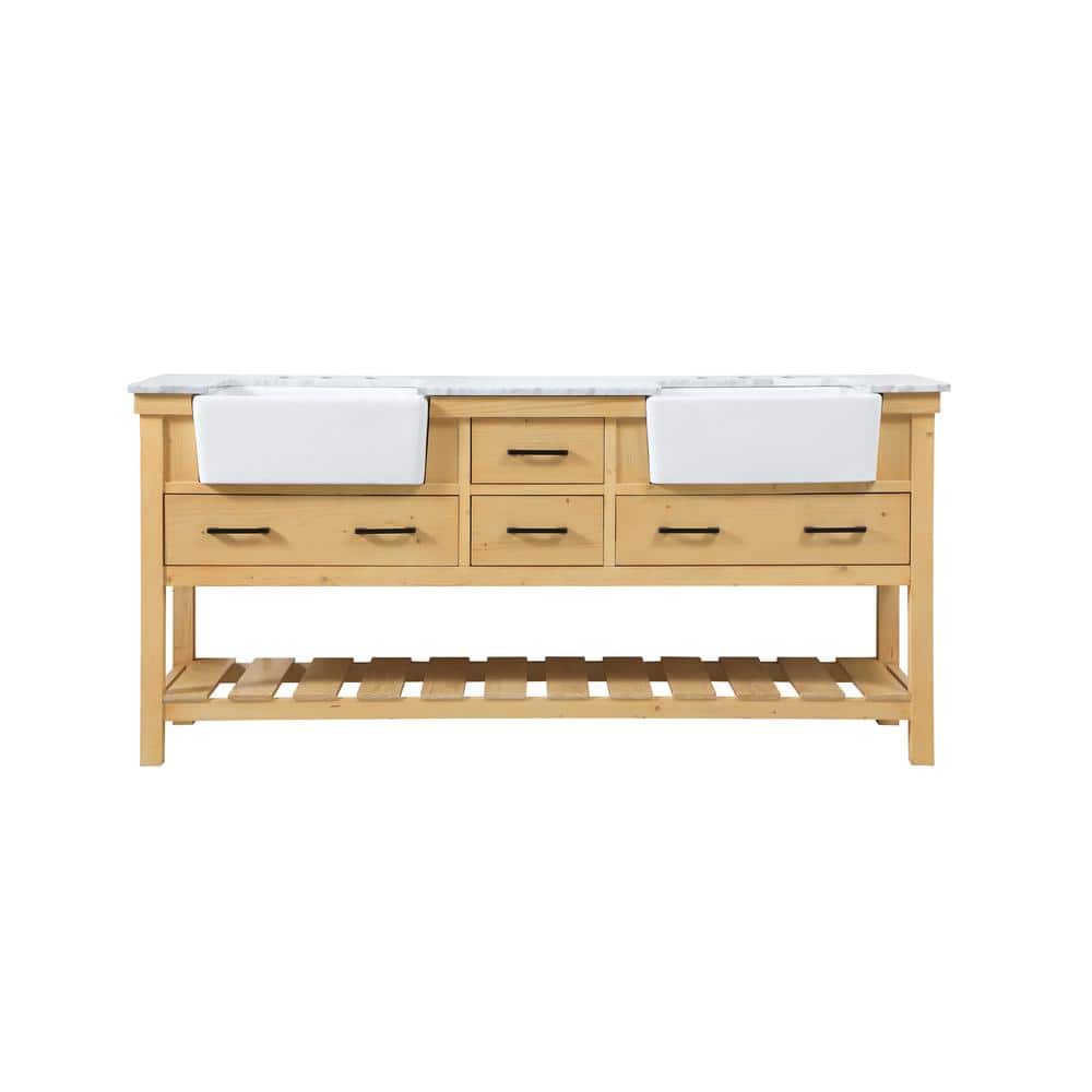 Timeless Home 72 in. W x 22 in. D x 34.13 in. H Double Bathroom Vanity Side