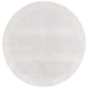 Melody Ivory/Grey 7 ft. x 7 ft. Striped Round Area Rug