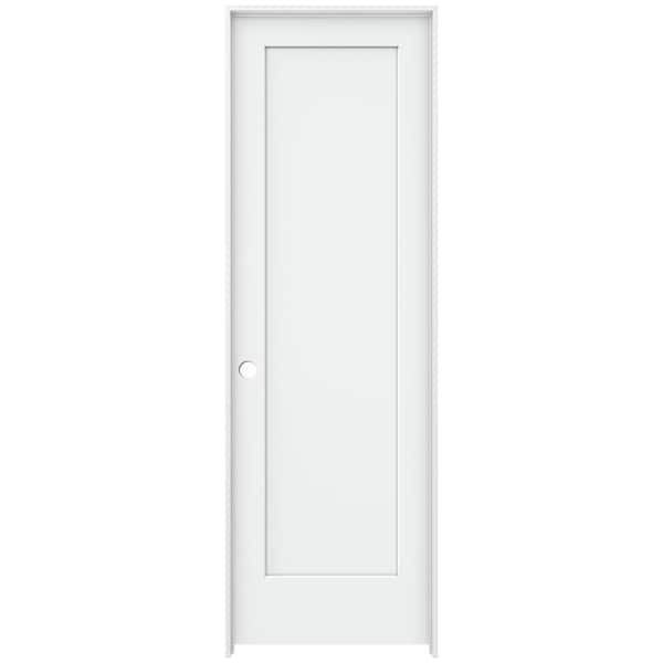 JELD-WEN 32 in. x 96 in. Madison White Painted Right-Hand Smooth Solid Core Molded Composite MDF Single Prehung Interior Door