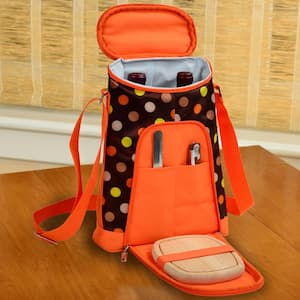 2-Bottle Julia Dot Insulated Wine Tote and Cheese Set