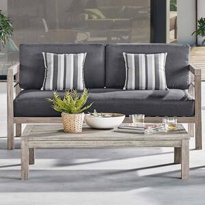 Wiscasset Acacia Wood Outdoor Coffee Table in Light Gray
