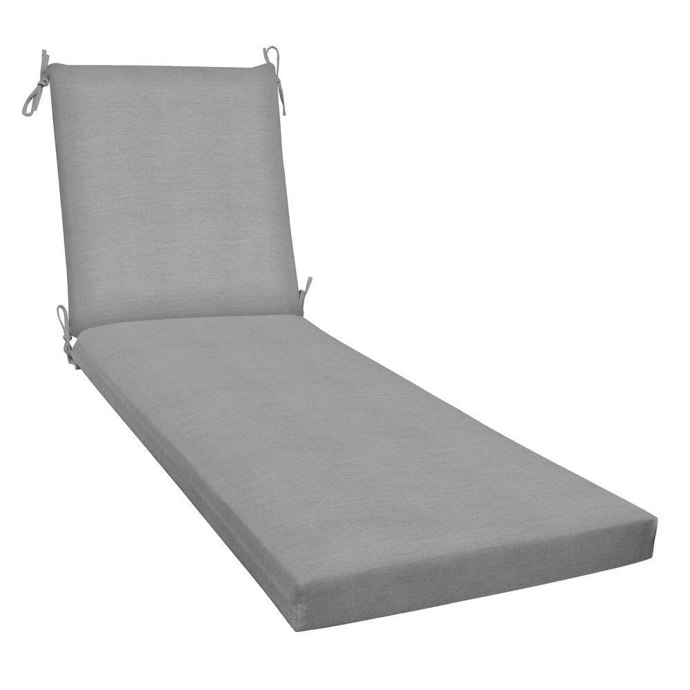 Outdoor Chaise Lounge Chair Cushion Heathered Solid Grey 21403S-101A177 ...