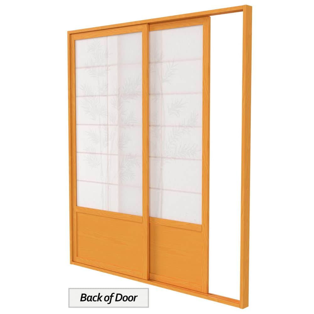 Honey Bamboo Tree Shoji Sliding Double Door Set