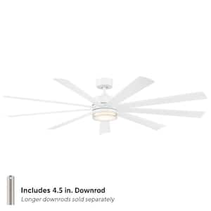 Wynd XL 72 in. Smart Indoor/Outdoor Ceiling Fan Matte White with 3000K LED and Remote Control