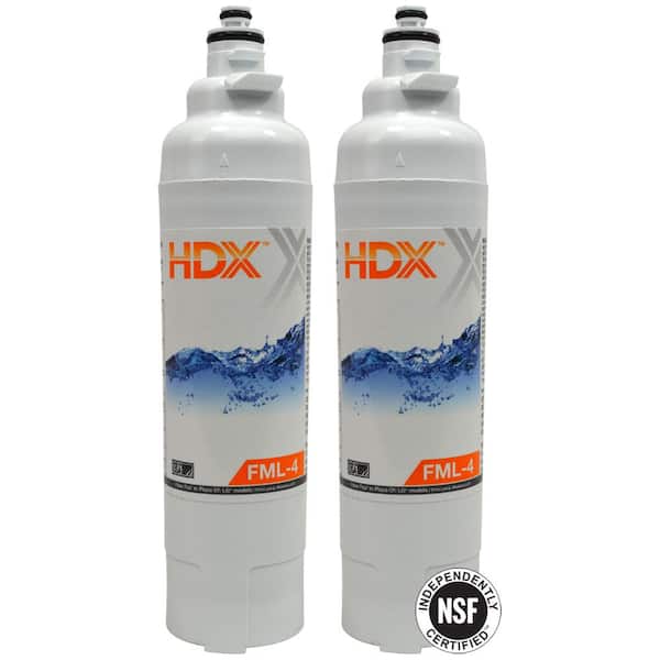 Hdx Fml 4 Premium Refrigerator Water Filter Replacement Fits Lg Lt800p 2 Pack 107108 The Home Depot