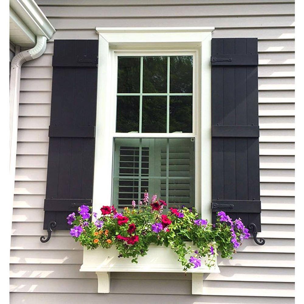 Forest Green Vinyl Board and Batten Shutters, 12x37 Inches