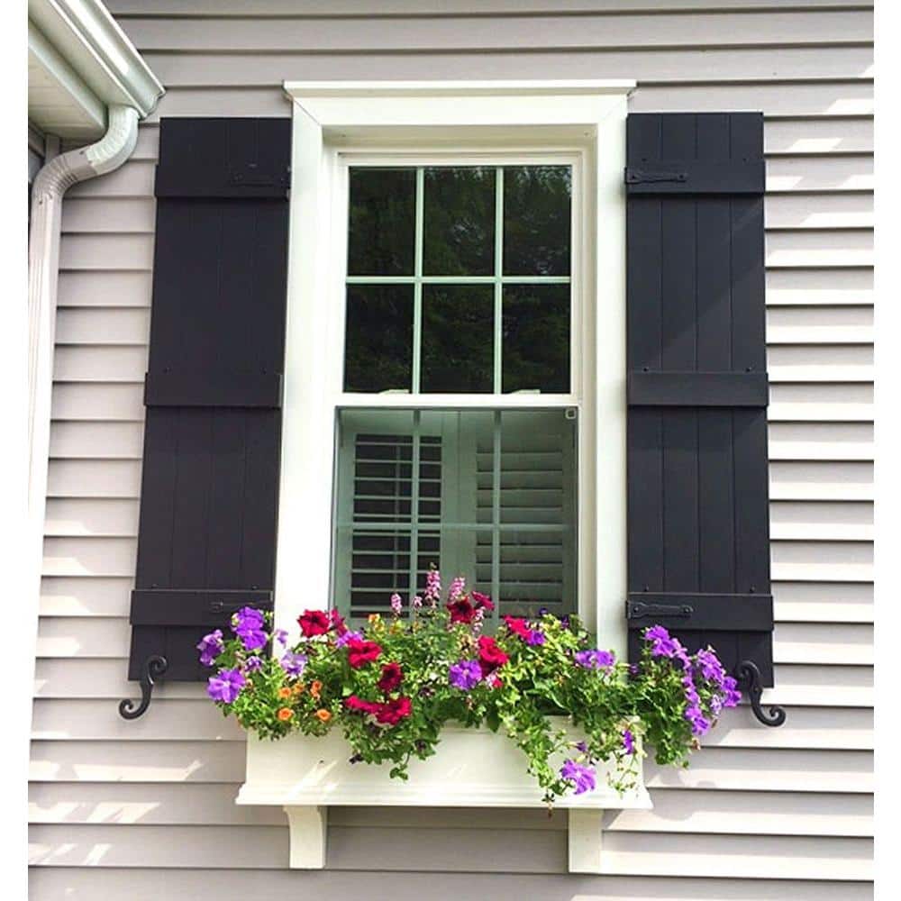 Tuxedo Grey 12" x 43" Vinyl Board and Batten Shutters