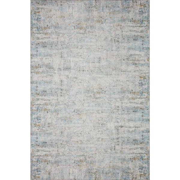 LOLOI II Drift Ivory/Sky 8 ft. 6 in. x 11 ft. 6 in. Contemporary Abstract Area Rug
