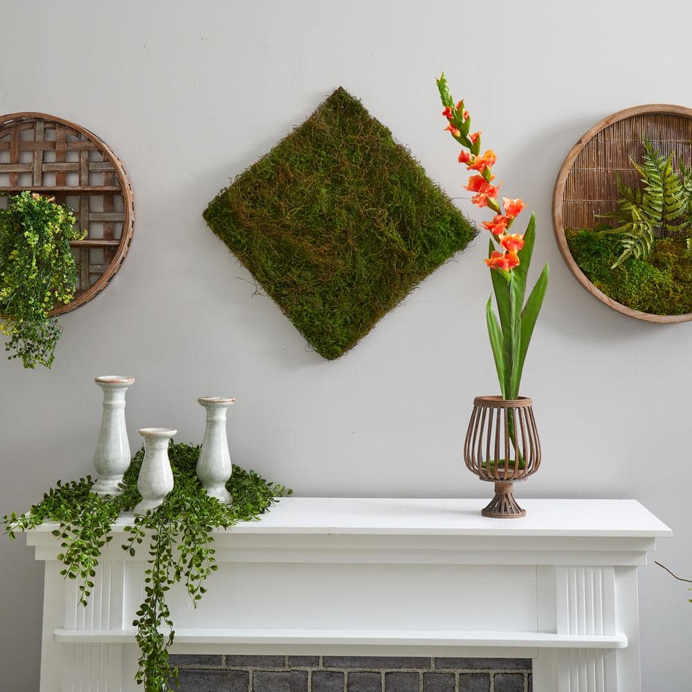 FOMIYES Artificial Moss Mat Squares Wall Decor, Simulation Plants Wall  Hanging Decoration, Fake Moss Wall Plant Pads for Home