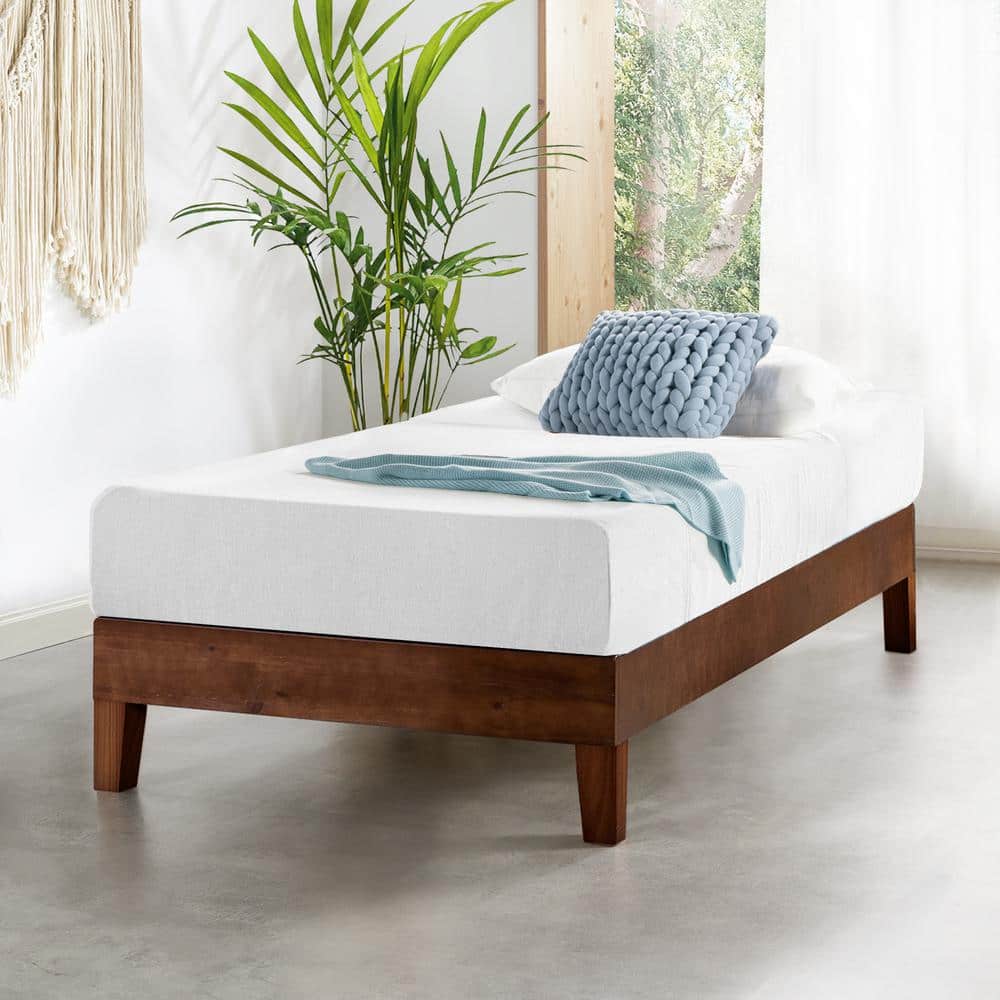 MELLOW Naturalista Grand 12 in. Espresso Twin Solid Wood Platform Bed ...