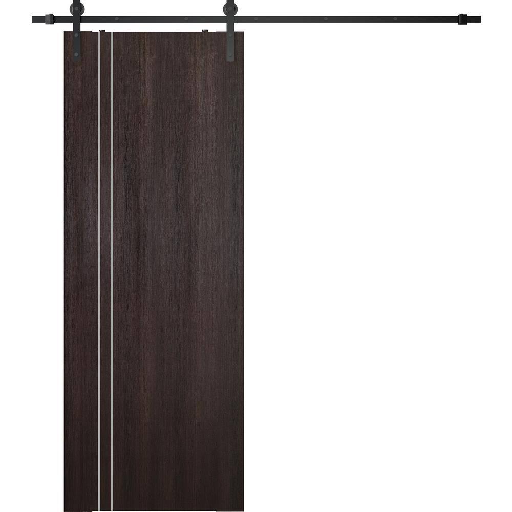 Optima 2V 18 in. x 96 in. Manufactured Wood Veralinga Oak Solid Composite Core Sliding Barn Door with Hardware Kit price history on PriceWatchPro