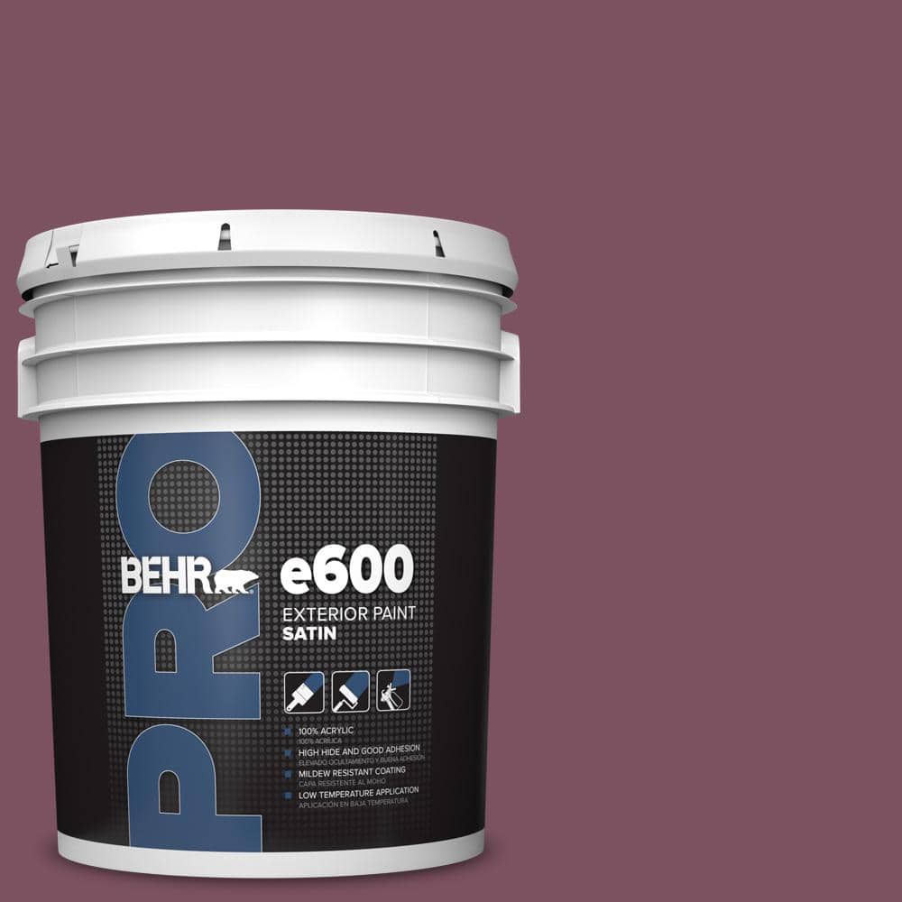 BEHR PRO 5 gal. #PPU1-19 Classic Berry Satin Exterior Paint PR64305 ...