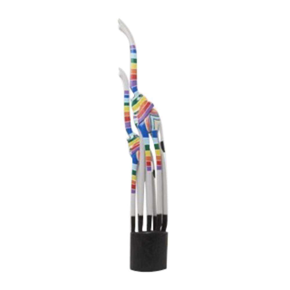 Reviews For Litton Lane Multi Colored Wood Handmade Striped Giraffe