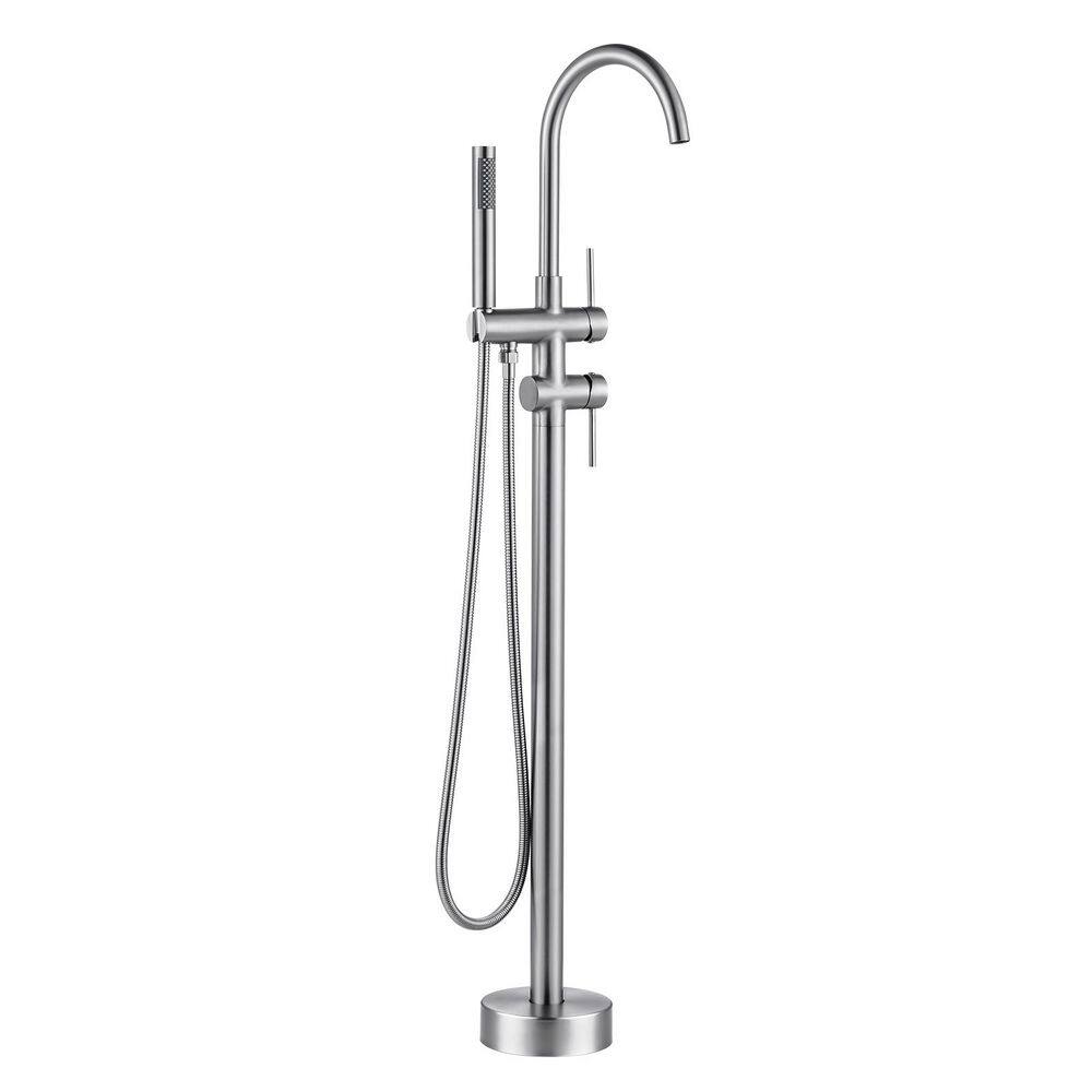 2-Handle Freestanding Tub Faucet with Hand Shower and 360 Degree Swivel in. Matte Black price history on PriceWatchPro
