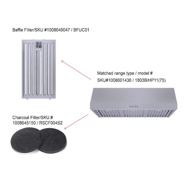 Vissani Sarela 30 in. W x 10 in. H 500CFM Convertible Under  