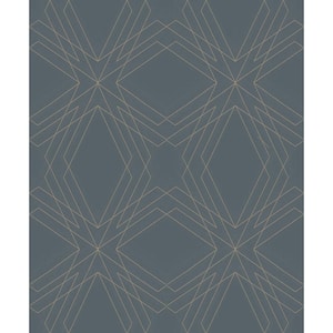 Relativity Charcoal Geometric Paper Strippable Wallpaper (Covers 57.8 sq. ft.)