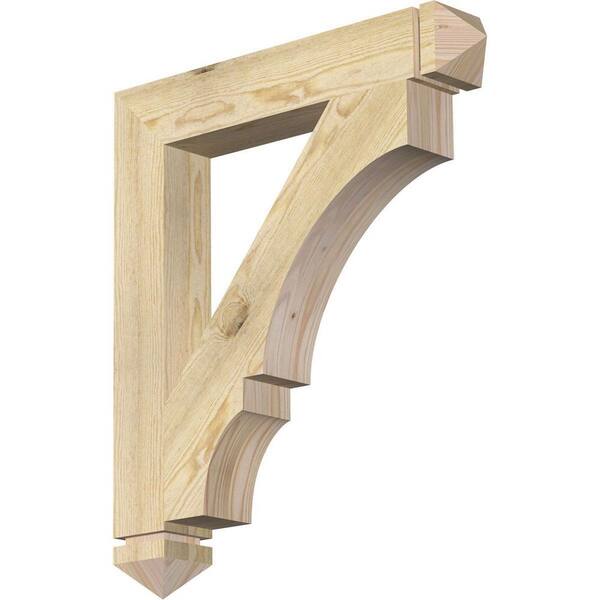 Ekena Millwork 4 in. x 30 in. x 26 in. Douglas Fir Balboa Arts and Crafts Rough Sawn Bracket