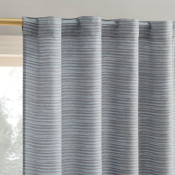 その他 curtain Sun Zero Laurel Space Dyed Textured Denim Blue Faux Linen 40 in. W