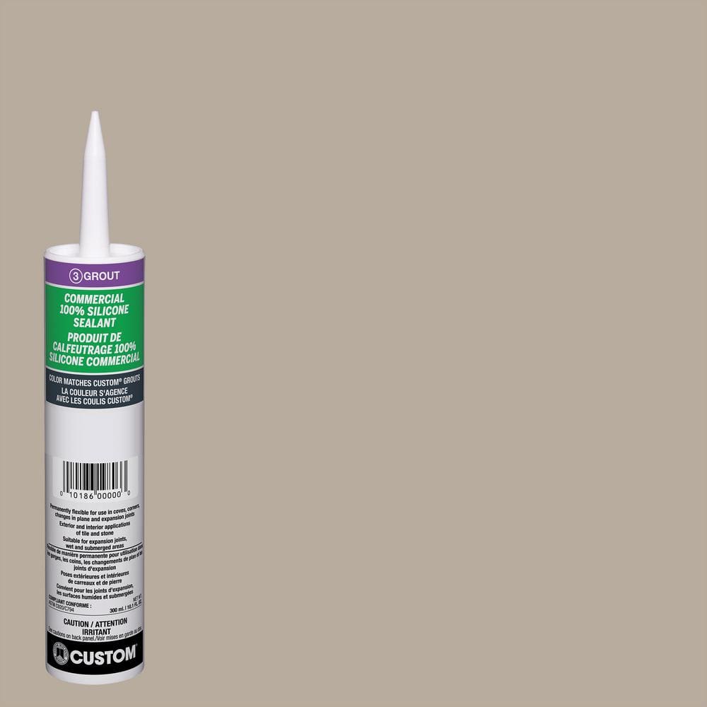Custom Building Products Commercial #386 Oyster Gray 10.1 oz. Silicone  Caulk CCSC386 - The Home Depot