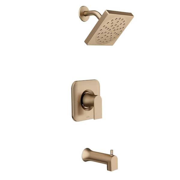 MOEN Genta Single Handle 1 Spray Tub And Shower Faucet In Bronzed Gold   Bronzed Gold Moen Bathtub Shower Faucet Combos 82760bzg 64 600 