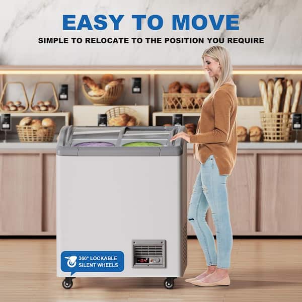 冷蔵庫　476x500x188mm 20 in. 5.3 cu. ft. Cream Dipping Cabinet Display Freezer with