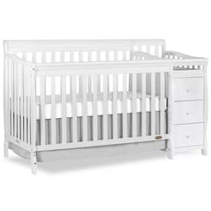 Brody White 5-in-1 Convertible Crib with Changer