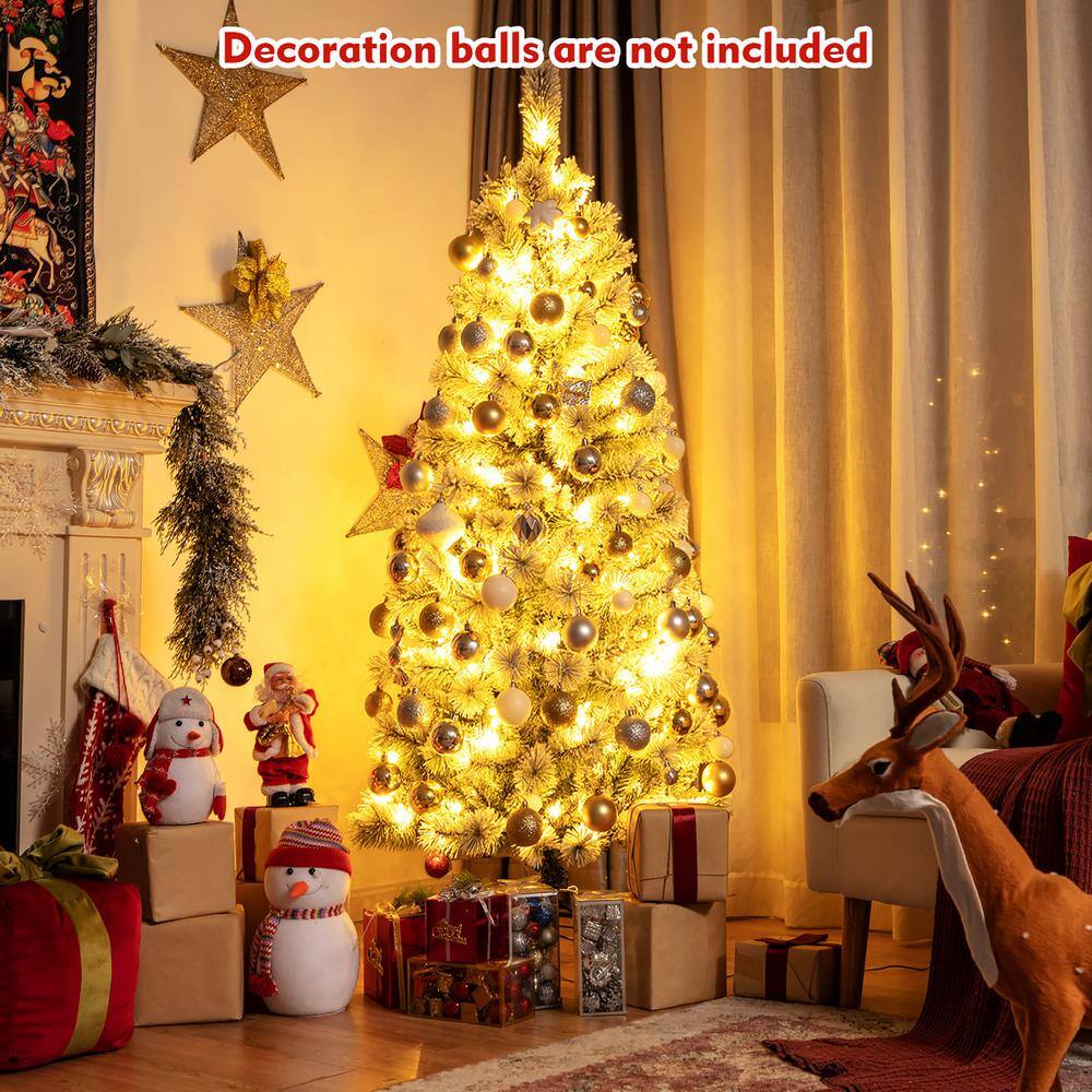 6-Foot White Pine Pre-Lit Christmas Tree with Remote Control Lights