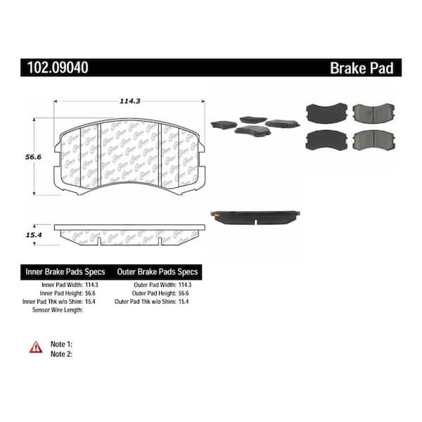 Centric Parts Disc Brake Pad Set 2002-2004 Mitsubishi Lancer 2.0L