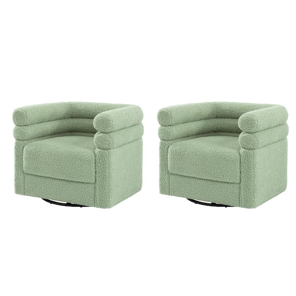 JAYDEN CREATION Regina Sage Modern Swivel Chair with 2-Pillow (Set of 2)