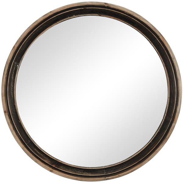 FirsTime & Co. 30 x 1 x 30 in. Black Clybourne Farmhouse Round Mirror