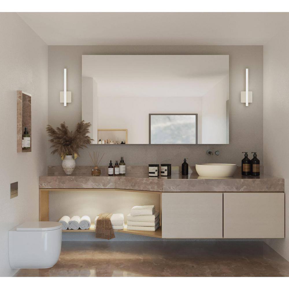 Brushed Nickel LED Linear Vanity Light with Acrylic Shade