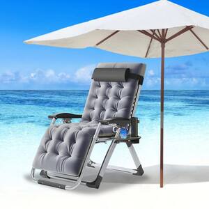 Oversized Padded Zero Gravity Chair, Folding indoor Outdoor Patio Recliner w/Headrest &mattress
