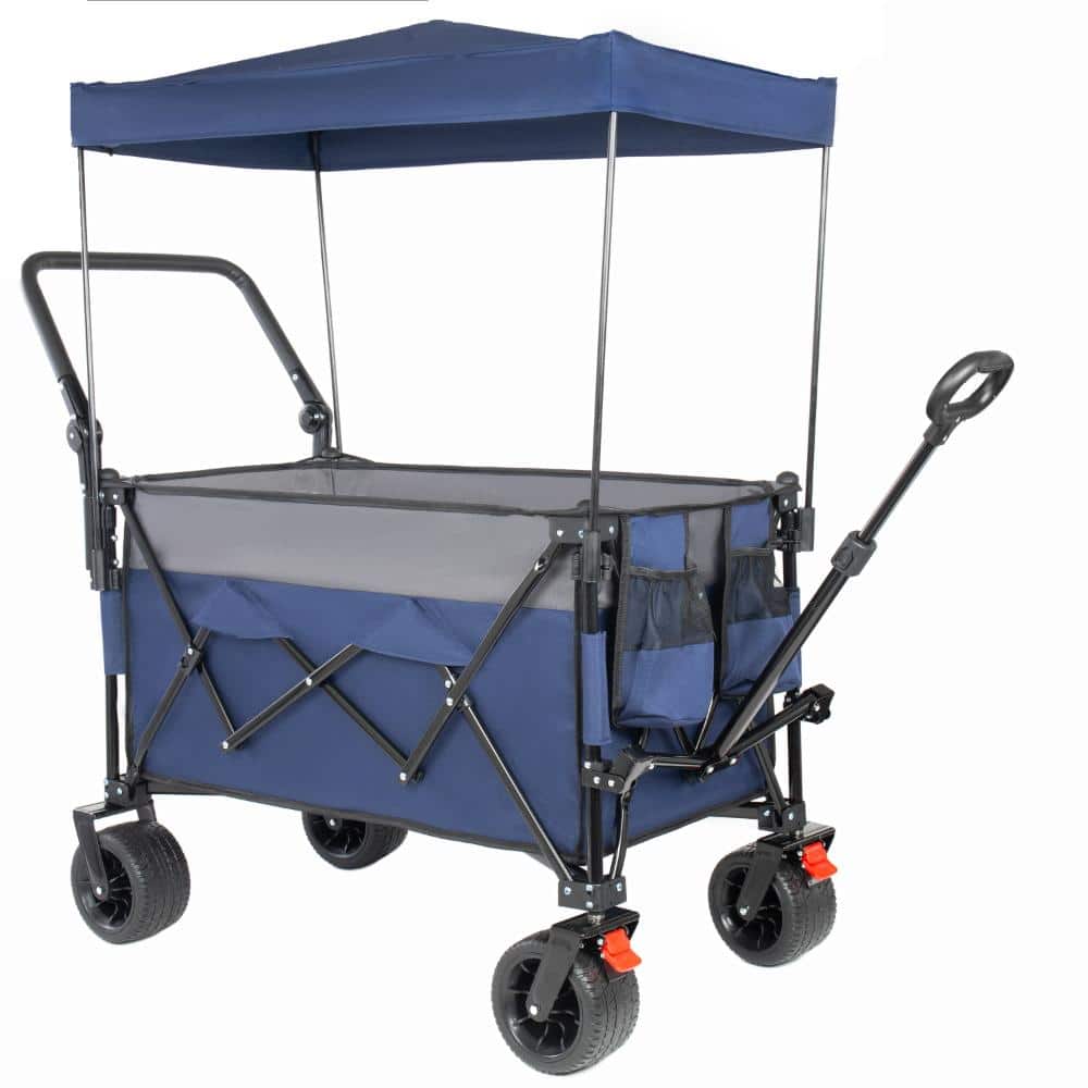 10.59 cu. ft. Steel Garden Cart in Blue with Brakes for Outdoor Lawn, Patio and Landscaping price history on PriceWatchPro